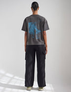 Dark Coastal Graphic Tee — "Follow the Moonlight" Surfer Silhouette T-Shirt