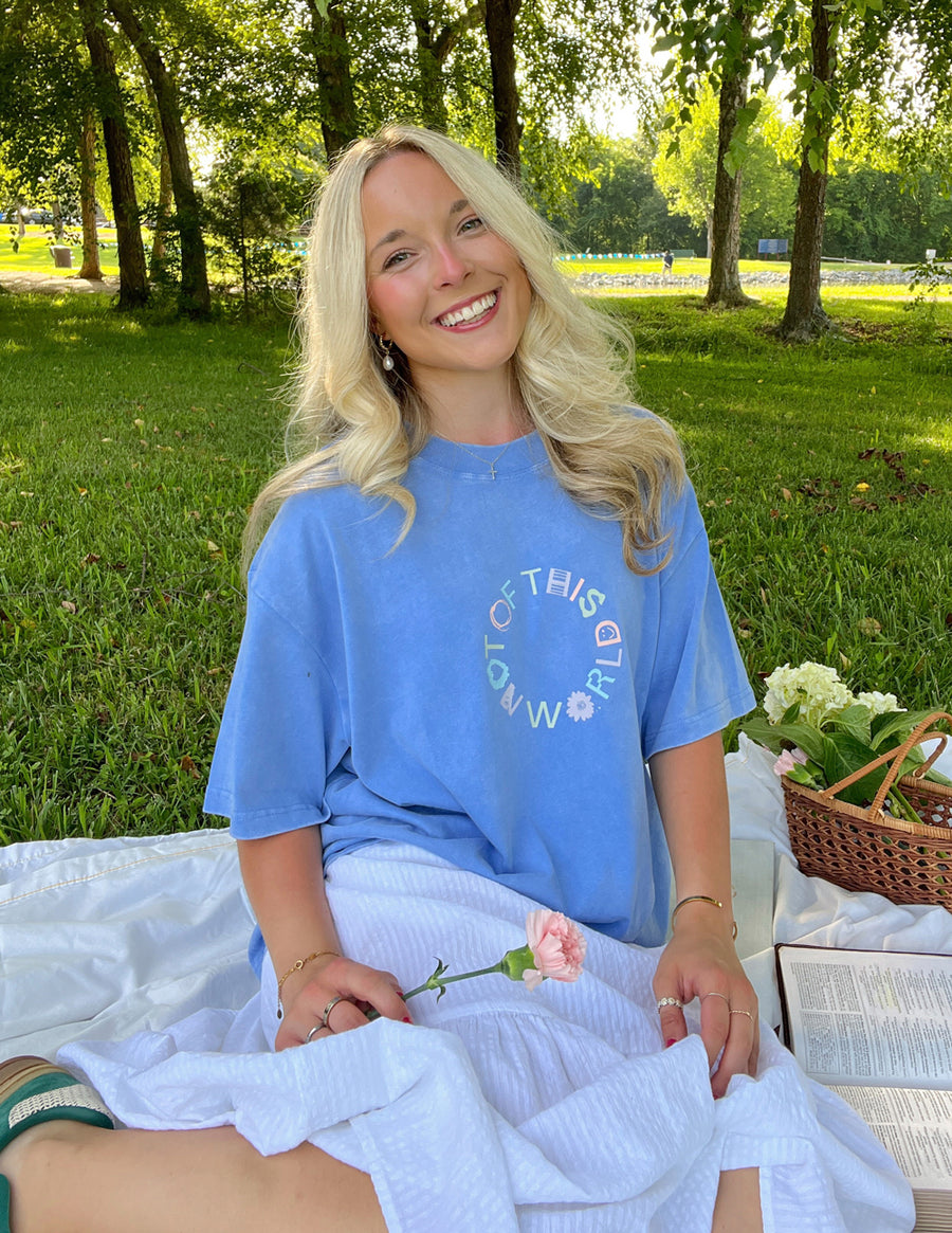 Not of This World Tee — Pastel Floral Graphic Cotton T-Shirt