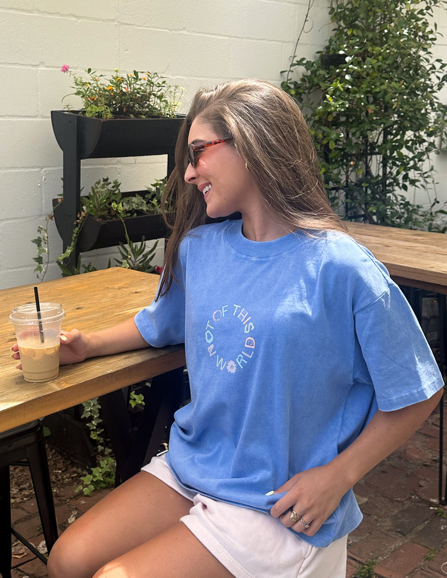 Not of This World Tee — Pastel Floral Graphic Cotton T-Shirt