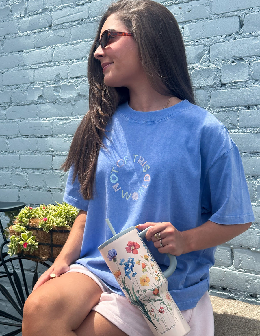 Not of This World Tee — Pastel Floral Graphic Cotton T-Shirt